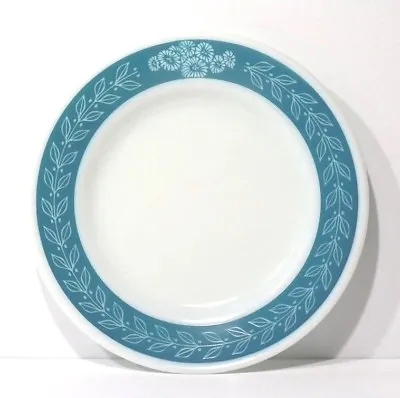 Buy Vintage PYREX Tableware BLUEGRASS / LAUREL LEAF Turquoise Dinner Plate 9” • 9.44£