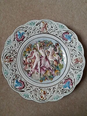 Buy Capodimonte V RARE Porcelain Plate 'Autunno' Hand Painted Vintage Immaculate • 145£