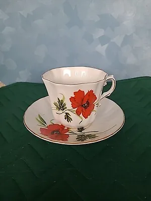Buy Royal Grafton Fine Bone China Poppy/ Floral Tea Cup And Saucer England  • 13.28£