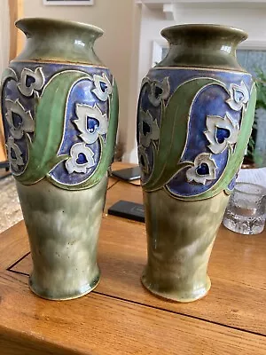 Buy A Pair Of Royal Doulton Art Deco Stoneware Vases 1930s Beautiful • 115£