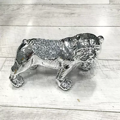 Buy Crushed Diamond Silver Miniature Bull Dog Pup Sparkle Ornament Bling Home Decor • 14.99£