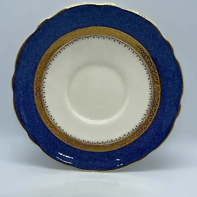 Buy Vintage Royal Cauldron China England Blue White Gold Soup Plate/Saucer • 8.50£