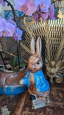 Buy Vintage Large Peter Rabbit Figurine Blue Coat Beatrix Potter Character Whimsical • 100£