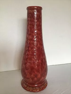 Buy British Art Pottery Large Red Burmantofts Faience Vase • 28£