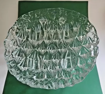 Buy Nybro Sweden Glasbrok Art Glass Iceberg Bowl Paul Isling   29cm Dia. 3.3 Kg • 59£