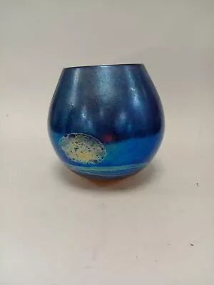 Buy Rare Unique Vintage Siddy Langley 2002 Vase Iridescent Blue Orange Collectors  • 49£