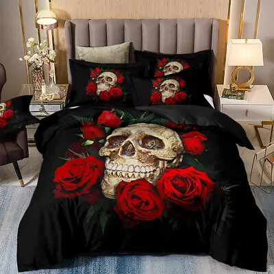 Buy Skull Soft Duvet Quilt Cover Bedding Set Single Double King Size Pillowcases • 21.89£