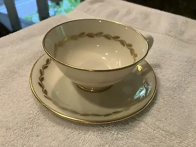 Buy LENOX CHINA - GOLDEN WREATH - Footed Cup & Saucer - NEW/UNUSED • 2.16£