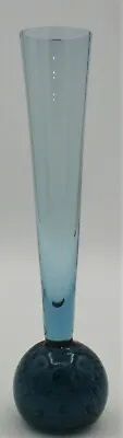 Buy Kosta Sweden Mid Century Blue Bud Vase Bullicante Bubble Base • 14.23£