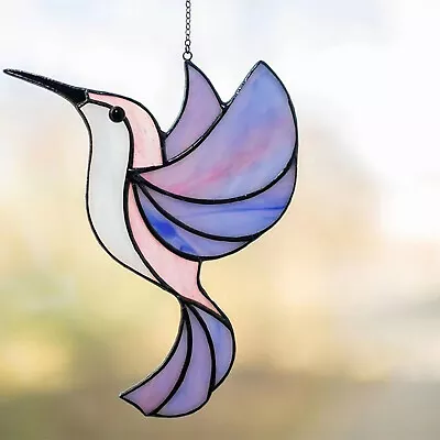 Buy Hummingbird Stained Glass Window Hangings Bird Suncatcher Panel Windows Decorate • 9.95£