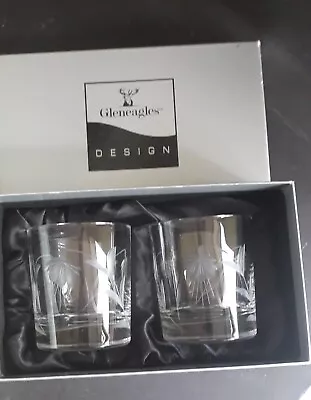 Buy GLENEAGLES Stuart Crystal CUT LARGE Springtime FUCHSIA WHISKY TUMBLERS Glasses • 33£