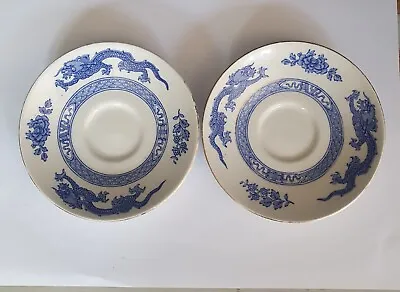 Buy Royal Cauldon Pair Of 2 Blue & White China Saucers 5  Replacement • 4.75£
