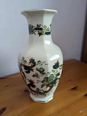Buy Mason's Ironstone Hand Painted Chartreuse 22 Carat Gold Vase 10 Inches (25.4 Cm) • 25£