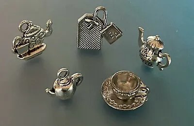 Buy Tibetan Alloy Tea Pot Teatime Cup & Saucer Teabag Charms Antique Silver 5 Design • 2.50£