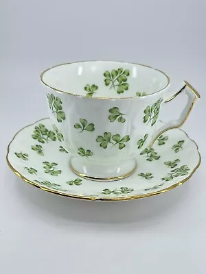 Buy Vintage Aynsley Tea Cup And Saucer Shamrock Clover English Fine Bone China • 33.59£