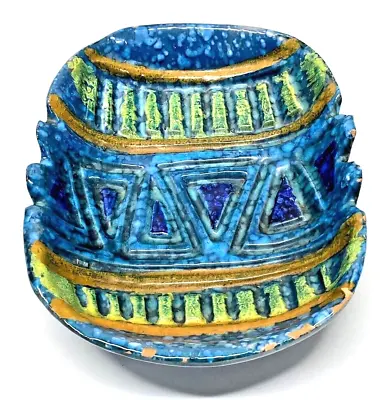 Buy VTG Mid Century Rimini Bitossi Blue Green Ceramic Pottery Ashtray Italy • 50.37£