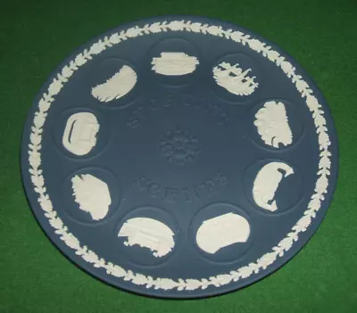 Buy Wedgwood Portland Blue Jasperware Plate Sporting Scenes • 9.99£