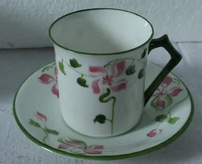 Buy Pretty E H Hughes & Co China  Hand Painted Coffee Cup & Saucer Art Nouveau • 20£