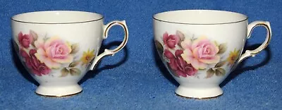 Buy TWO (2x) Vintage 'Queen Anne' Design Teacups, 150ml • 4.50£