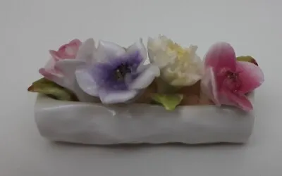 Buy Vintage Coalport Bone China Floral Posy Basket With 4 Flowers Made In England • 3.99£