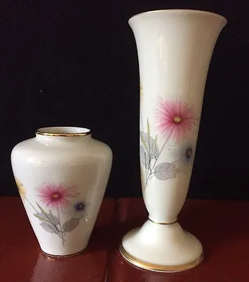 Buy 2 Alka Bavarian China Vases Western Germany  Rhapsodie Design • 7.99£