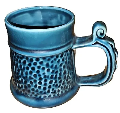 Buy Vintage Prinknash Abbey Blue Ceramic Tankard - Mug With Hammered Effect • 8.45£