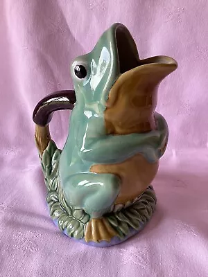 Buy Majolica Style Open Mouthed Pottery Frog Jug • 17.99£