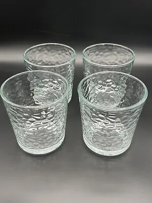 Buy Libbey  Chateau  Old Fashioned 4” Glasses Textured Pebbled Ice Effect Set Of 4 • 30.69£
