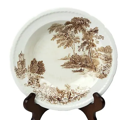 Buy Swinnerton's Staffordshire England The Ferry Brown 8 Inch Rimmed Soup Bowl • 15.37£