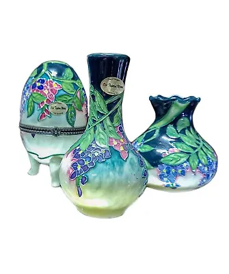 Buy OLD  Ware Hand Painted DESIGN EGG SHAPED TRINKET POT, Tupton Ware Pot And Vase • 150£