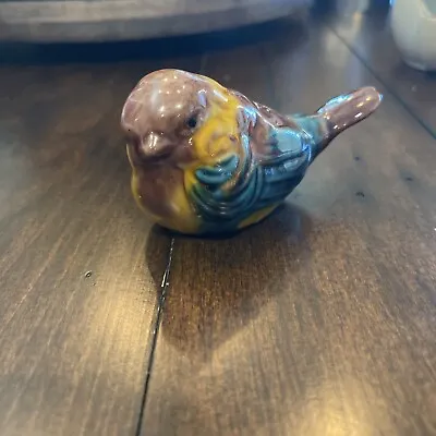 Buy Art Pottery Birds Mid Century Drip Glaze Songbird Figurine • 11.40£
