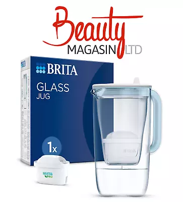 Buy BRITA Glass Water Filter Jug Light Blue 2.5L + 1x MAXTRA PRO All-in-1 Cartridge • 42.10£