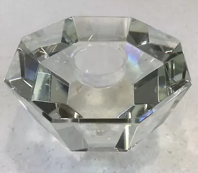 Buy A Decorative Heavy, Faceted Glass, Octagonal Shaped, Candle Holder. • 3.50£