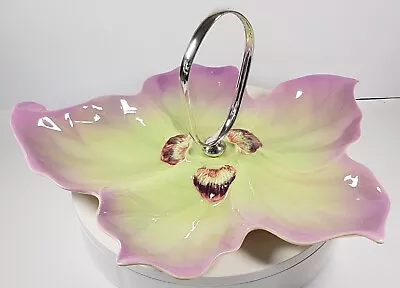 Buy Shorter & Son Ltd Hand Painted Hors D'oeuvres/Snacks Dish With E.P.N.S Handle • 9.75£