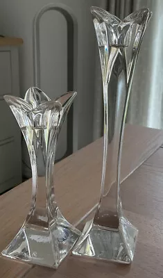 Buy Nachtmann Germany Pair Lead Crystal Cut Glass Candlestick Holder Flower Design • 22£