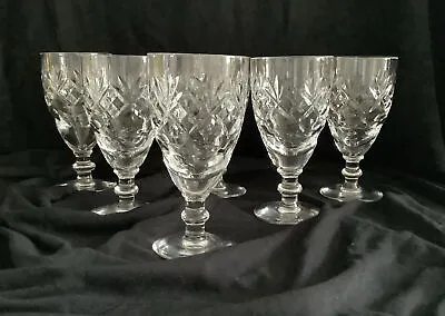 Buy 6 Royal Doulton Georgian Cut Crystal Sherry Glasses 4 3/8” Tall  X 2 1/4” • 34.95£