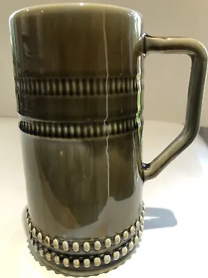 Buy Unique Vintage Wade Irish Pottery Glossy Olive Green Glaze Tankard/Mug  • 12£