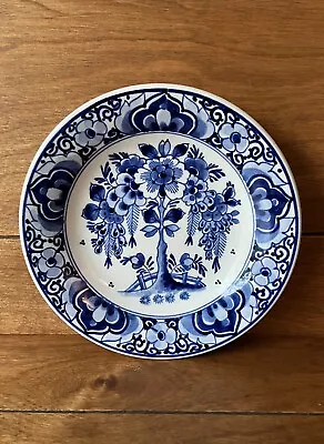 Buy Vintage Royal Delft De Porceleyne Fles Small Wall Plate Blue & White Flowers • 33.57£