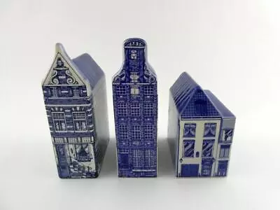 Buy Delft Blue Old Dutch Group Of 3 Houses Book Shop Flowershop Hand Painted Holland • 89.66£