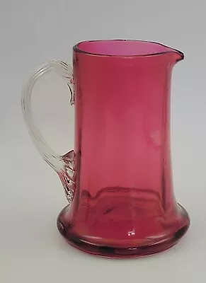 Buy Cranberry Pink Glass Vintage Victorian Antique Medium Jug Rough Pontil. VGC • 24.99£