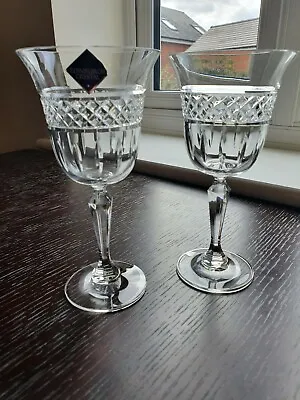 Buy Pair Of New Boxed Edinburgh Crystal Jade Pattern White Wine Glasses • 30£