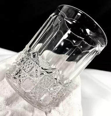 Buy 4 Brilliant Cut Glass Panel Crisscross Diamond Base Whiskey Rocks Tumbler 4  Vtg • 48.03£