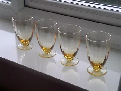 Buy X4 Rare Whitefriars Old Gold Fluted Funnel Tumblers • 25£