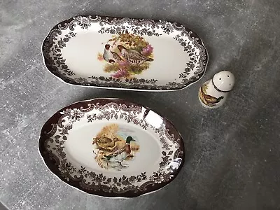 Buy Royal Worcester Palissy Game Series Trays And Pepper Pot • 15£