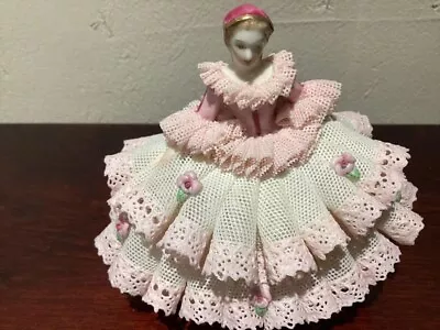 Buy Antique Irish Dresden Lace Doll Figurine 'Pamela' Irland 3.9in • 230.02£