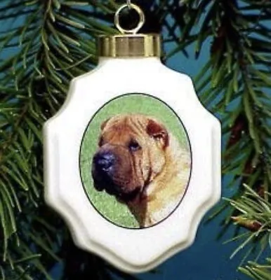 Buy Christmas Ornament Shar Pei Dog Porcelain Ceramic Print Chinese • 10.60£