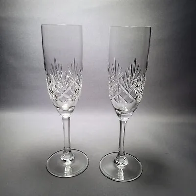 Buy Pair Of Edinburgh Crystal Champagne Flutes / Glasses Signed. • 24.90£