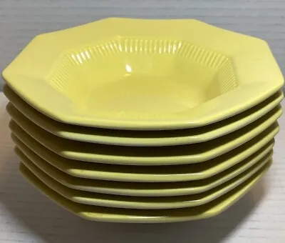Buy 7 Independence Ironstone Japan Octagon DAFFODIL YELLOW Berry Dessert Bowls 5.75  • 28.40£