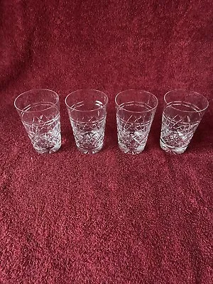 Buy Crystal Liquor Glasses Clear Cut Glass X 4 VGC Used. • 16£