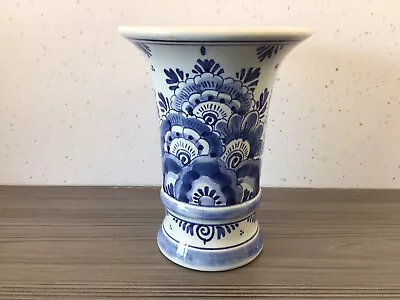 Buy Original Decorative Hand Painted Delft Holland Blue And White Pottery 6” Vase • 9.99£